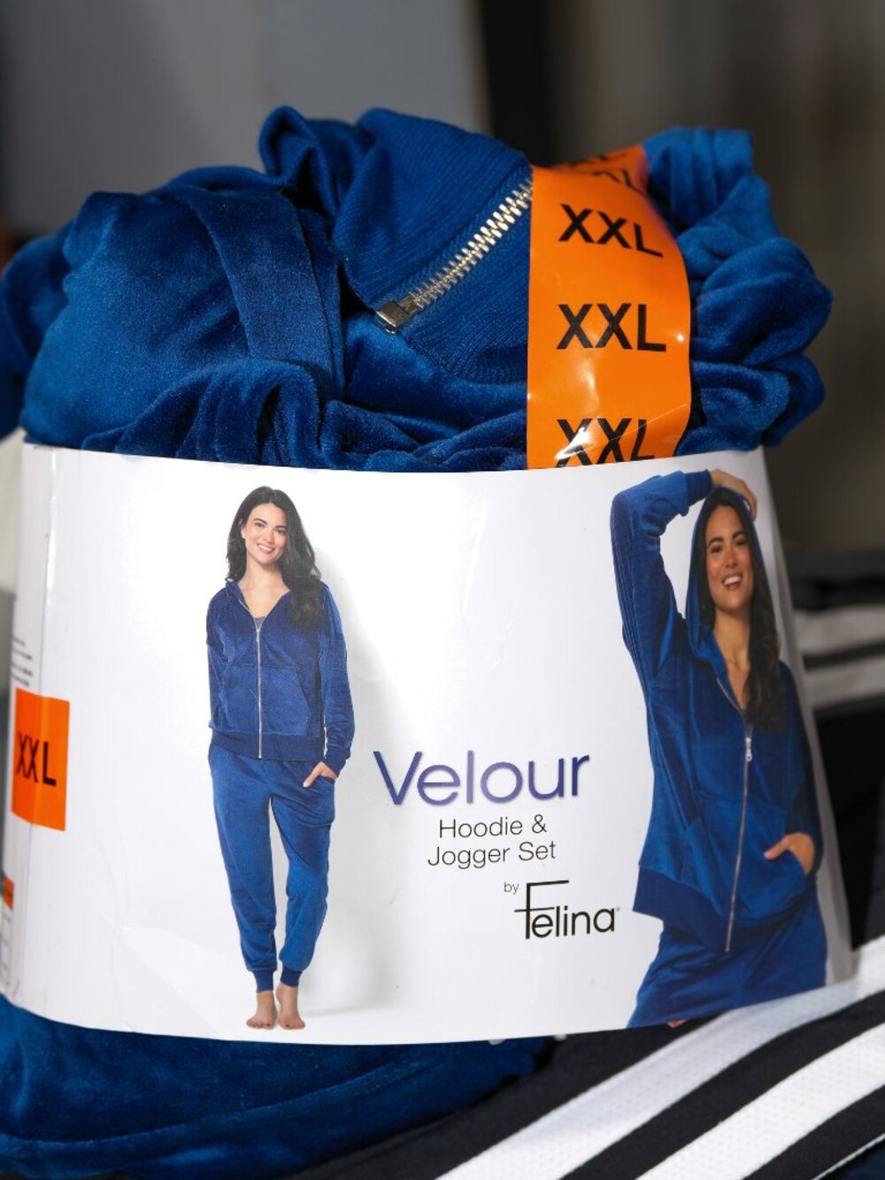Velour  Hoodie & Jogger Set by Felina